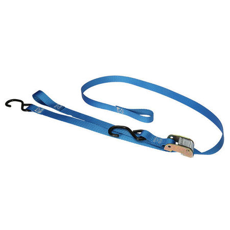 US CARGO CONTROL 1" x 6' Cam Buckle Handlebar Strap w/S-Hooks & Pull Loop Blue C506SHLP-BLU